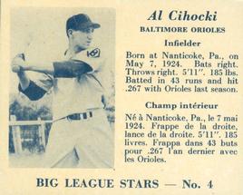 1950 Big League Stars (V362) #4 Al Cihocki Front
