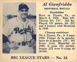 1950 Big League Stars (V362) #24 Al Gionfriddo Front