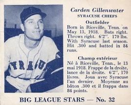 1950 Big League Stars (V362) #32 Carden Gillenwater Front