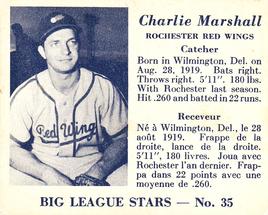 1950 Big League Stars (V362) #35 Charlie Marshall Front