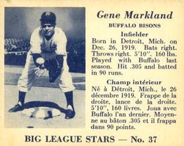 1950 Big League Stars (V362) #37 Gene Markland Front