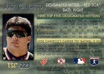 1996 Stadium Club - Silver #223 Jose Canseco Back