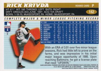 1996 Topps Chrome - Refractors #142 Rick Krivda Back