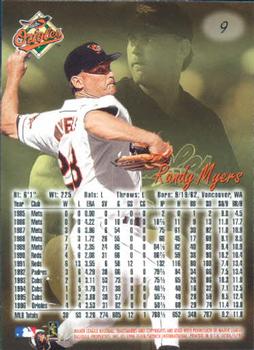 1997 Ultra #9 Randy Myers Back