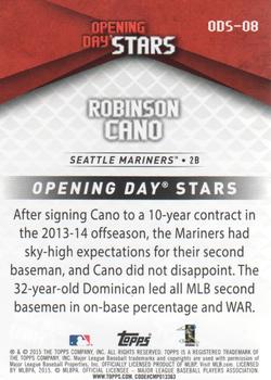 2015 Topps Opening Day - Opening Day Stars #ODS-08 Robinson Cano Back