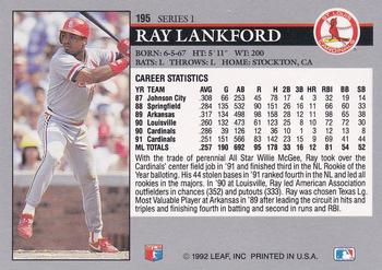 2014 Leaf Best of Baseball - Leaf Memories 1992 Buyback Gold #195 Ray Lankford Back
