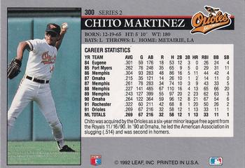 2014 Leaf Best of Baseball - Leaf Memories 1992 Buyback Gold #300 Chito Martinez Back