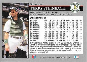 2014 Leaf Best of Baseball - Leaf Memories 1992 Buyback Red #501 Terry Steinbach Back