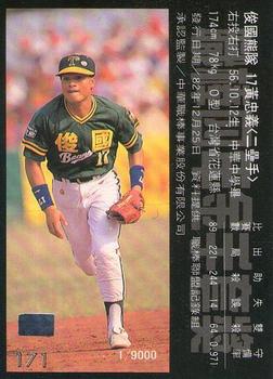 1993 CPBL #171 Chung-Yi Huang Back
