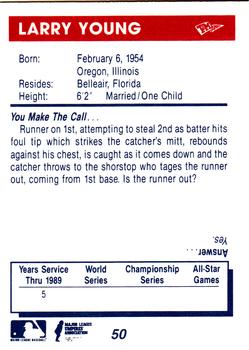 1990 T&M Sports Umpires #50 Larry Young Back