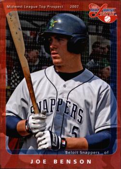 2007 Grandstand Midwest League Top Prospects #NNO Joe Benson Front