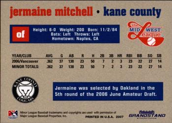 2007 Grandstand Midwest League Top Prospects #NNO Jermaine Mitchell Back