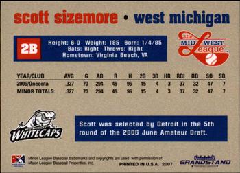 2007 Grandstand Midwest League Top Prospects #NNO Scott Sizemore Back