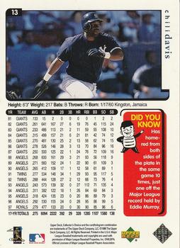 1998 Collector's Choice New York Yankees #13 Chili Davis Back