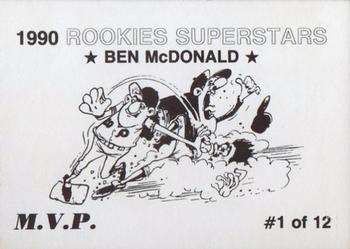 1990 M.V.P. Rookies Superstars Set of 12 (unlicensed) #1 Ben McDonald Back