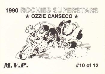 1990 M.V.P. Rookies Superstars Set of 12 (unlicensed) #10 Ozzie Canseco Back