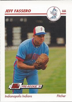 1991 Line Drive AAA Indianapolis Indians Ad Backs #183 Jeff Fassero Front