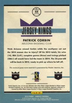 2015 Donruss - Jersey Kings #44 Patrick Corbin Back