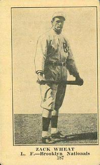 1917 Collins-McCarthy (E135) #187 Zack Wheat Front
