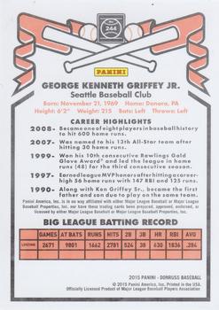 2015 Donruss - Inaugural 1981 Edition Press Proof Platinum #244 Ken Griffey Jr. Back