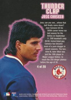 1996 Ultra - Thunder Clap Gold Medallion #4 Jose Canseco Back