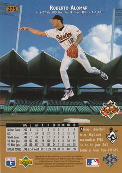 1996 Upper Deck All-Star Card Set 3x5 #275 Roberto Alomar Back