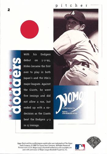 1996 Upper Deck Hideo Nomo Collection 3x5 #2 Hideo Nomo Back