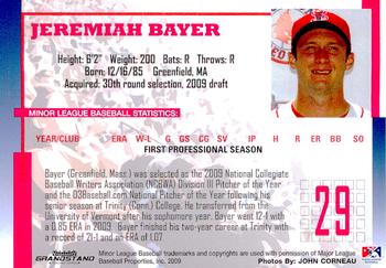 2009 Grandstand Lowell Spinners #NNO Jeremiah Bayer Back