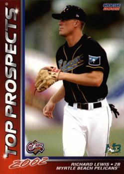 2002 Choice Carolina League Top Prospects #28 Richard Lewis Front