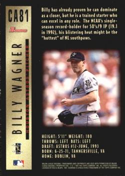 1997 Bowman - Certified Autographs Black Ink #CA81 Billy Wagner Back