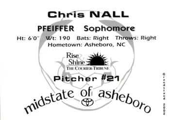 2002 Grandstand Asheboro Copperheads #NNO Chris Nall Back