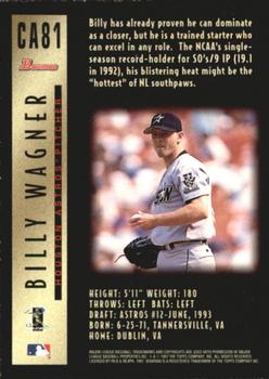 1997 Bowman - Certified Autographs Blue Ink #CA81 Billy Wagner Back