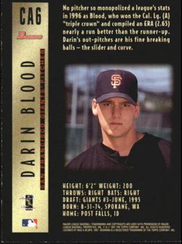 1997 Bowman - Certified Autographs Gold Ink #CA6 Darin Blood Back