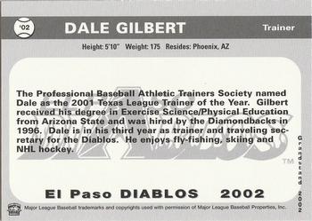 2002 Grandstand El Paso Diablos #NNO Dale Gilbert Back
