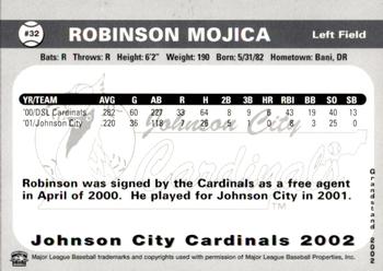 2002 Grandstand Johnson City Cardinals #32 Robinson Mojica Back