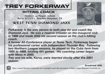 2002 Grandstand West Tenn Diamond Jaxx #28 Trey Forkerway Back