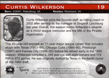 2002 MultiAd Nashville Sounds #3 Curtis Wilkerson Back
