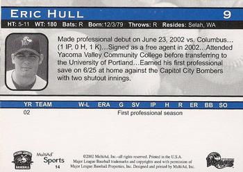 2002 MultiAd South Georgia Waves #14 Eric Hull Back