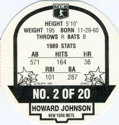 1990 Tetley Tea Discs #2 Howard Johnson Back