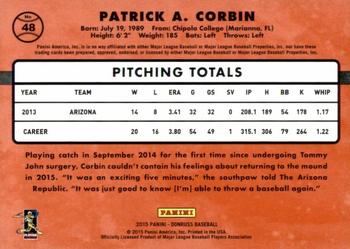2015 Donruss - Stat Line Career #48 Patrick Corbin Back