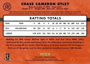 2015 Donruss - Stat Line Career #137 Chase Utley Back