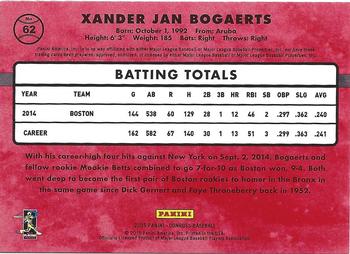2015 Donruss - Press Proofs Gold #62 Xander Bogaerts Back