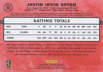 2015 Donruss - Press Proofs Silver #52 Justin Upton Back