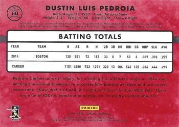 2015 Donruss - Press Proofs Silver #60 Dustin Pedroia Back
