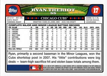2008 Topps Gift Sets Chicago Cubs #17 Ryan Theriot Back