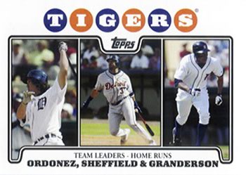2008 Topps Gift Sets Detroit Tigers #4 Magglio Ordonez / Gary Sheffield / Curtis Granderson Front