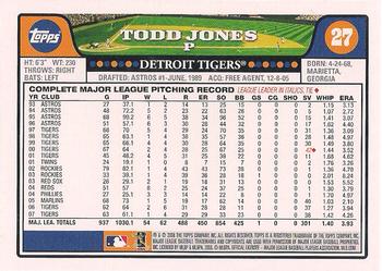 2008 Topps Gift Sets Detroit Tigers #27 Todd Jones Back