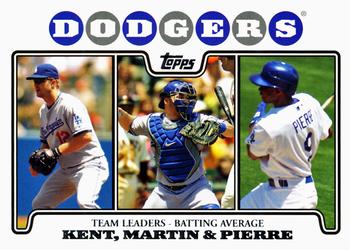 2008 Topps Gift Sets Los Angeles Dodgers #23 Jeff Kent / Russell Martin / Juan Pierre Front