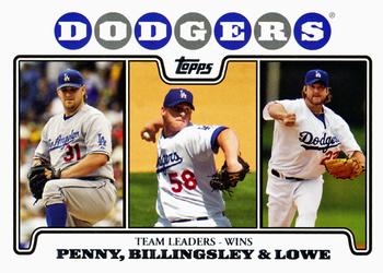 2008 Topps Gift Sets Los Angeles Dodgers #31 Brad Penny / Chad Billingsley / Derek Lowe Front
