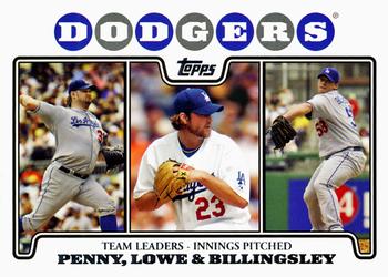 2008 Topps Gift Sets Los Angeles Dodgers #45 Brad Penny / Derek Lowe / Chad Billingsley Front